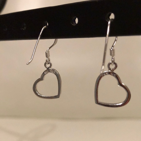 Sterling Silver Heart-shaped Earrings - Picture 2 of 3